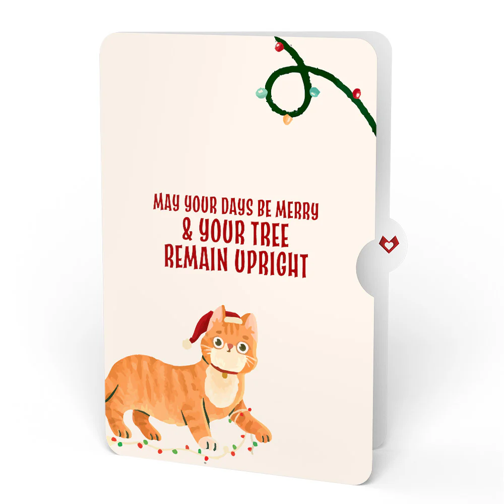 Tis the Season Christmas Tree Pop-Up Card and Funny Cat Sentiment Set - Image 4