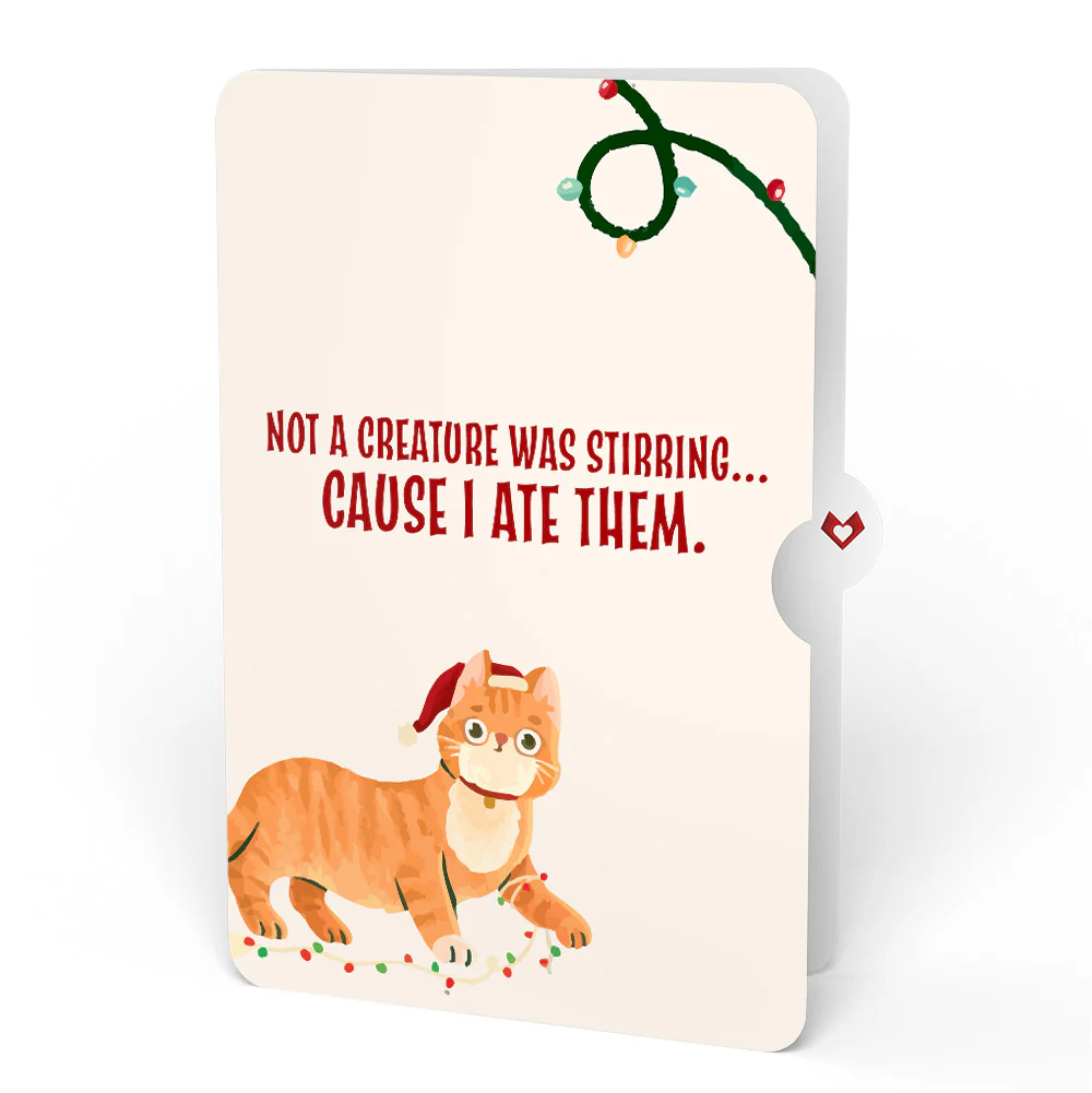 Tis the Season Christmas Tree Pop-Up Card and Hungry Cat Sentiment Set - Image 4