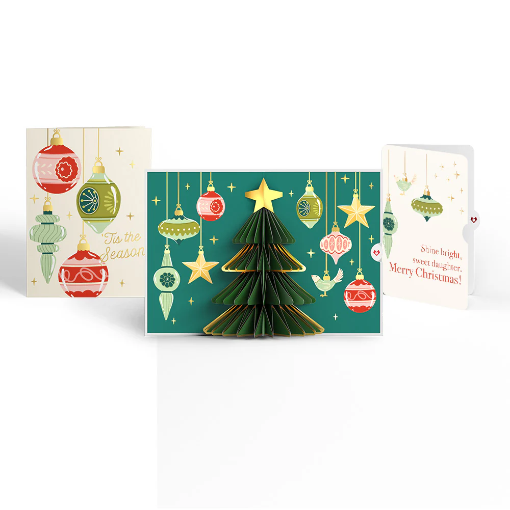 Tis the Season Christmas Tree Pop-Up Card and Sentiment Set for Daughter