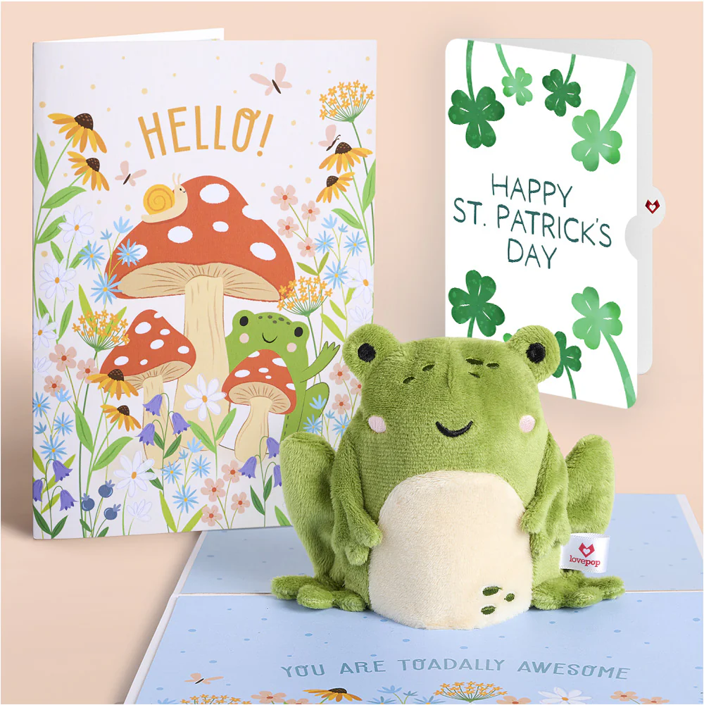 'Toadally Awesome' St. Patrick’s Day Plushpop Card and Shamrock Sprigs Sentiment Set