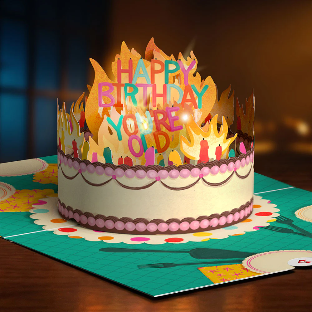 Too Many Candles Birthday Music and Lights Pop-Up Card - Image 2