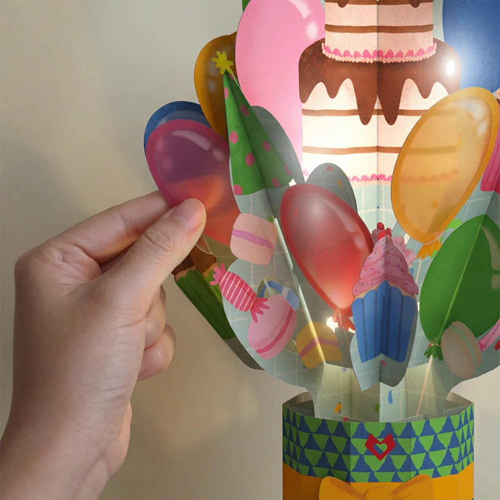 Too Many Candles Birthday Music and Lights Pop-Up Card & Bouquet Bundle - Image 6