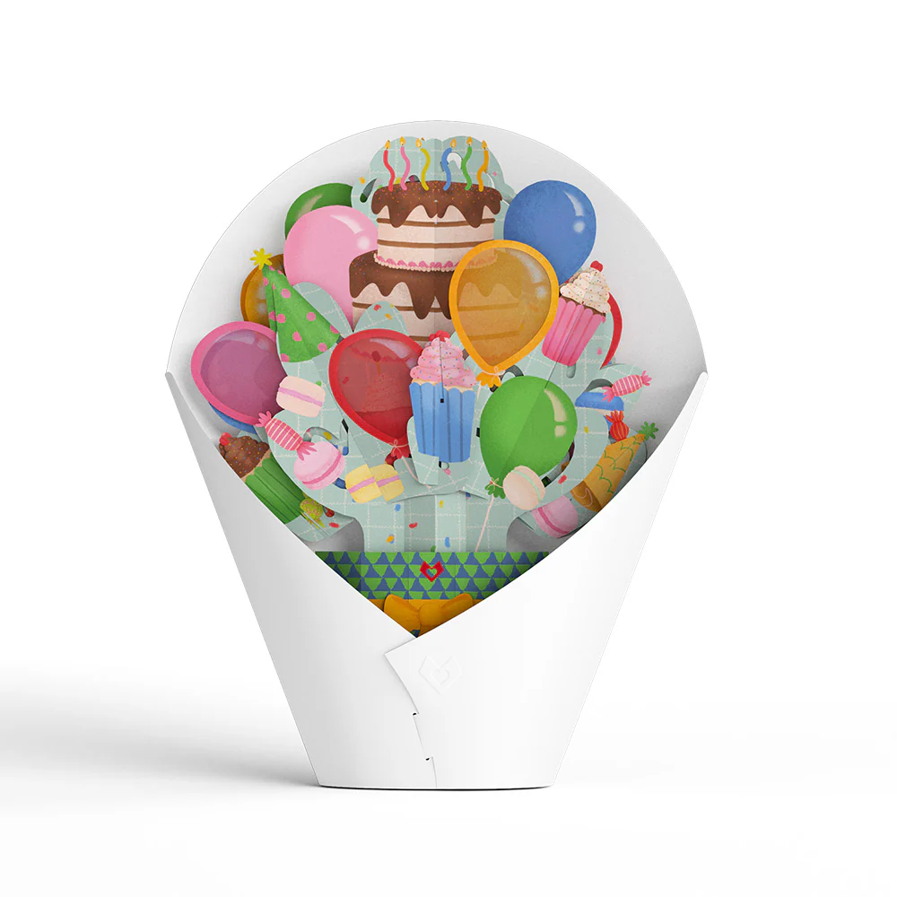 Too Many Candles Birthday Music and Lights Pop-Up Card & Bouquet Bundle - Image 7
