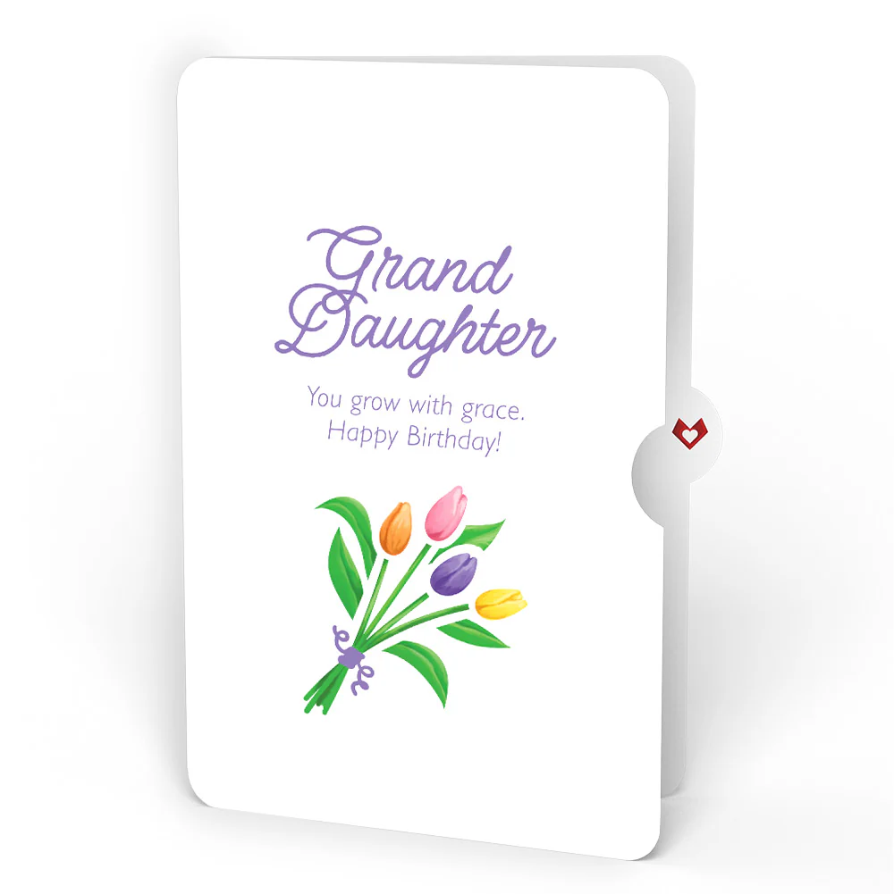 Tulips Birthday Pop-Up Card and Spring Tulips Sentiment Set for Granddaughter - Image 4