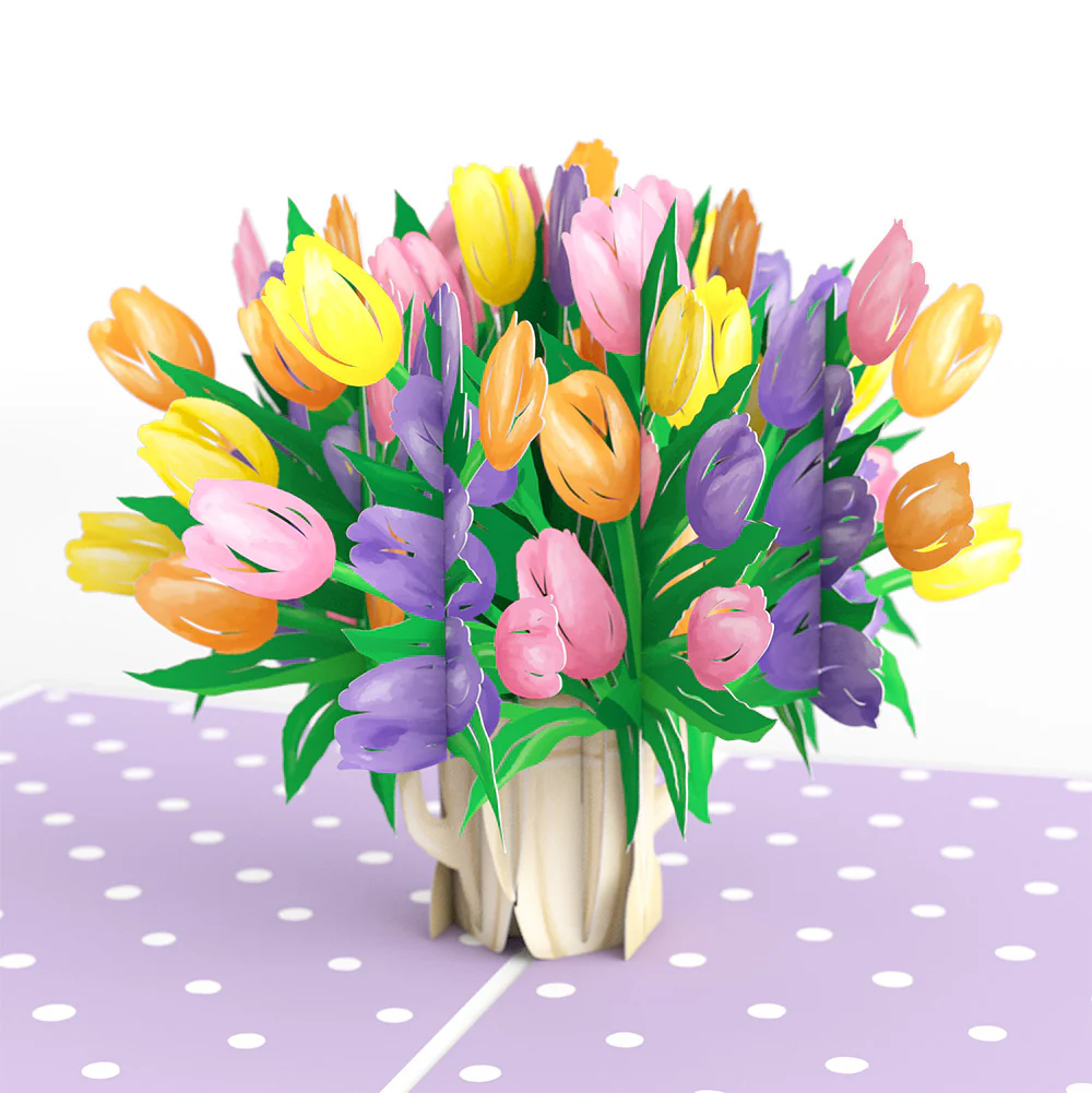 Tulips Retirement Pop-Up Card and Sentiment Set - Image 3
