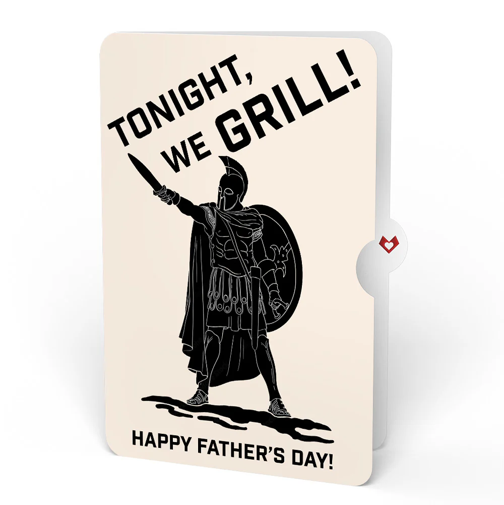 U.S. Aircraft Carrier Father's Day Pop-Up Card and Spartan Grilling Sentiment Set - Image 4
