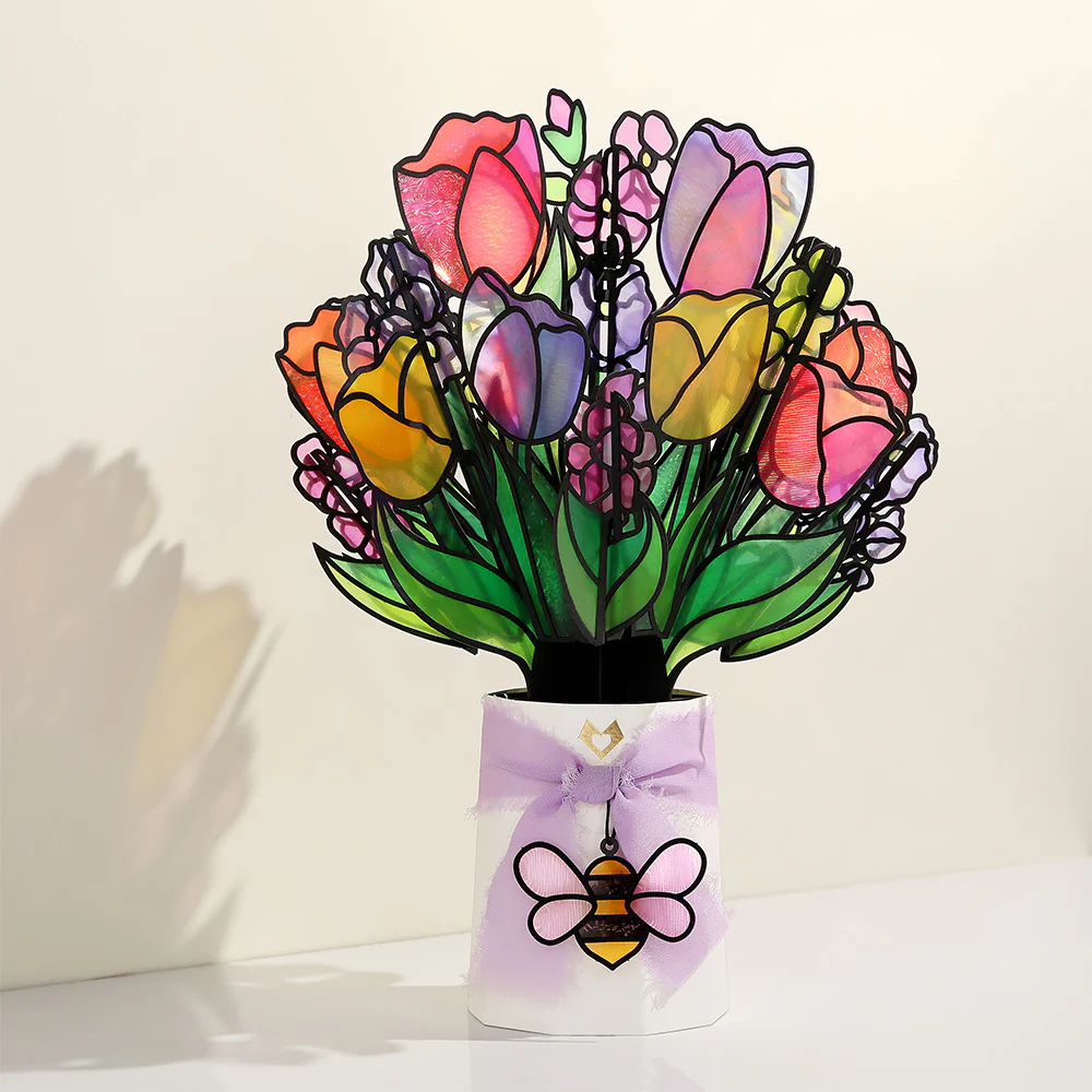 Vibrant Tulip Suncatcher Bouquet - Image 5