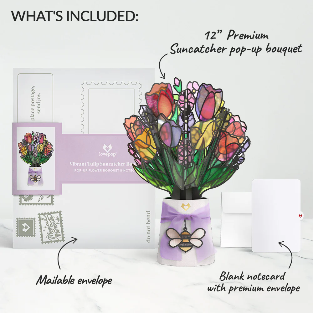 Vibrant Tulip Suncatcher Bouquet - Image 6