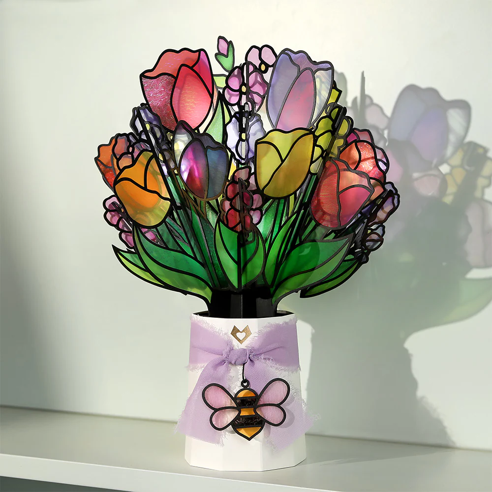 Vibrant Tulip Suncatcher Bouquet - Image 7