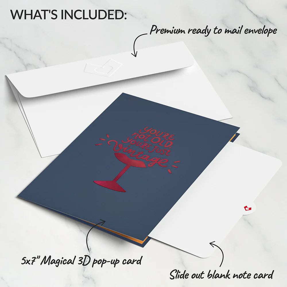 Vintage Wine Birthday Pop-Up Card - Image 5