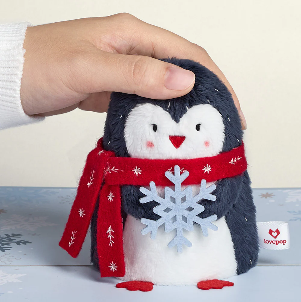 'Warm Winter Wishes' Holiday Penguin Plushpop Card and Sentiment Set - Image 3