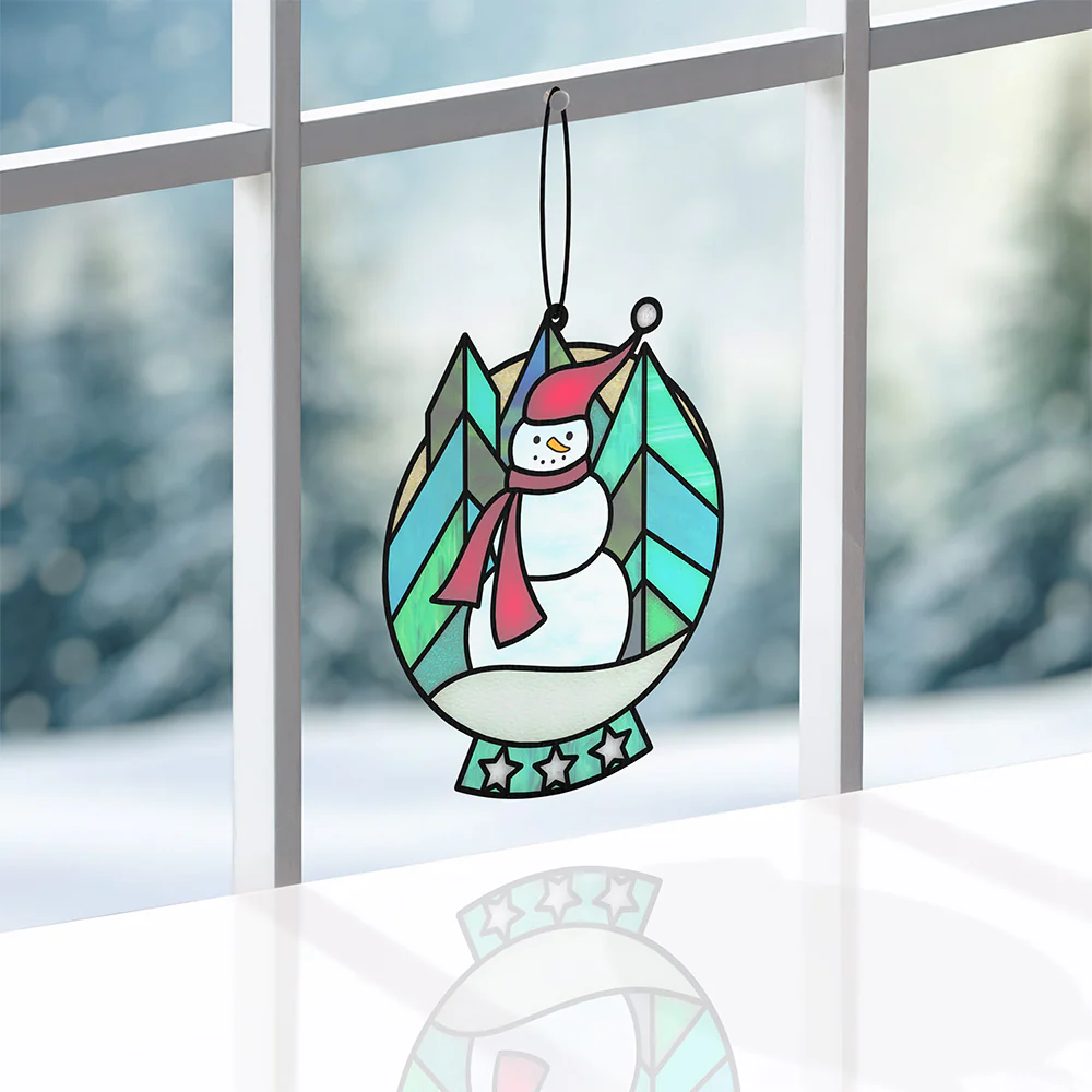 Warm Wishes Snowman Suncatcher Card