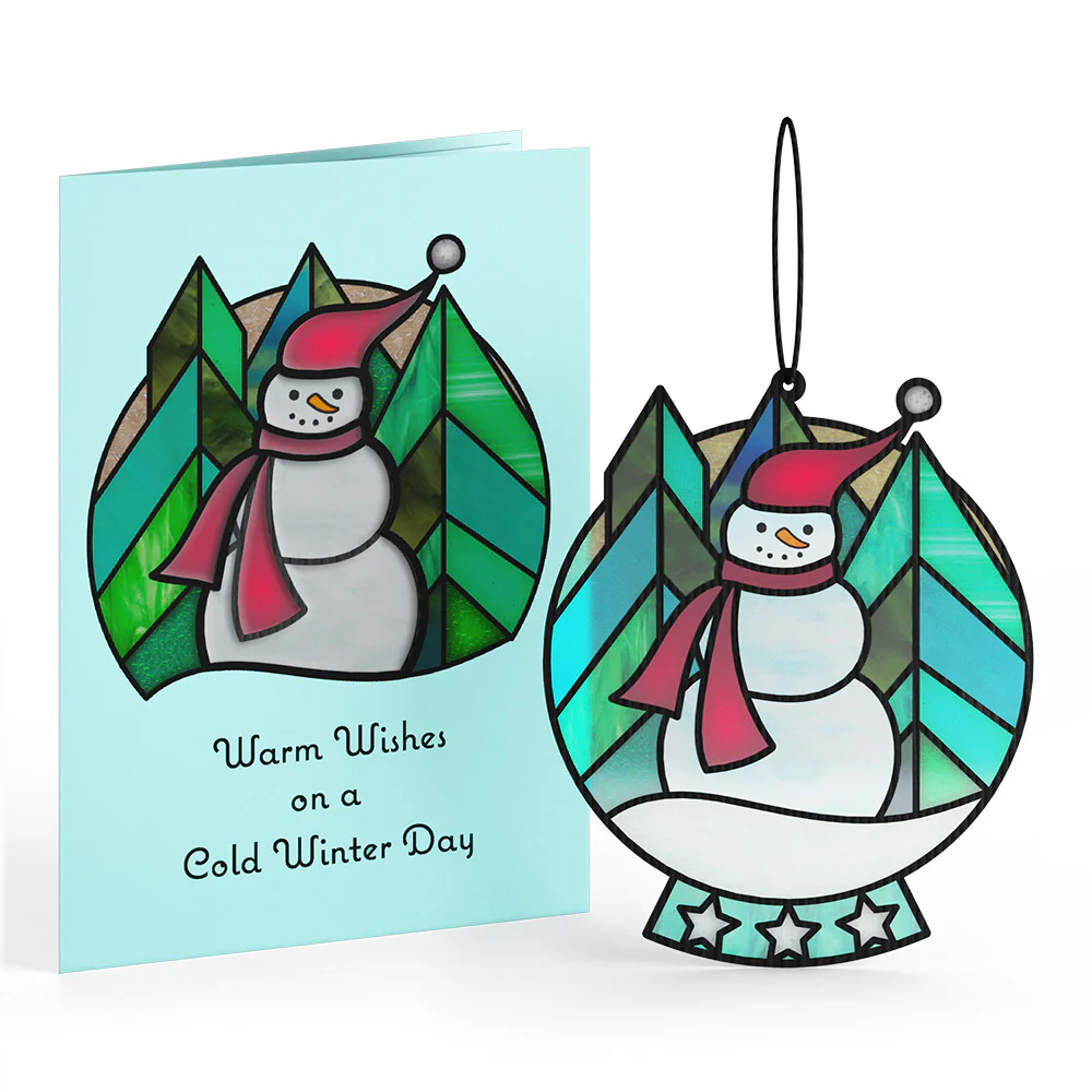 Warm Wishes Snowman Suncatcher Card - Image 2