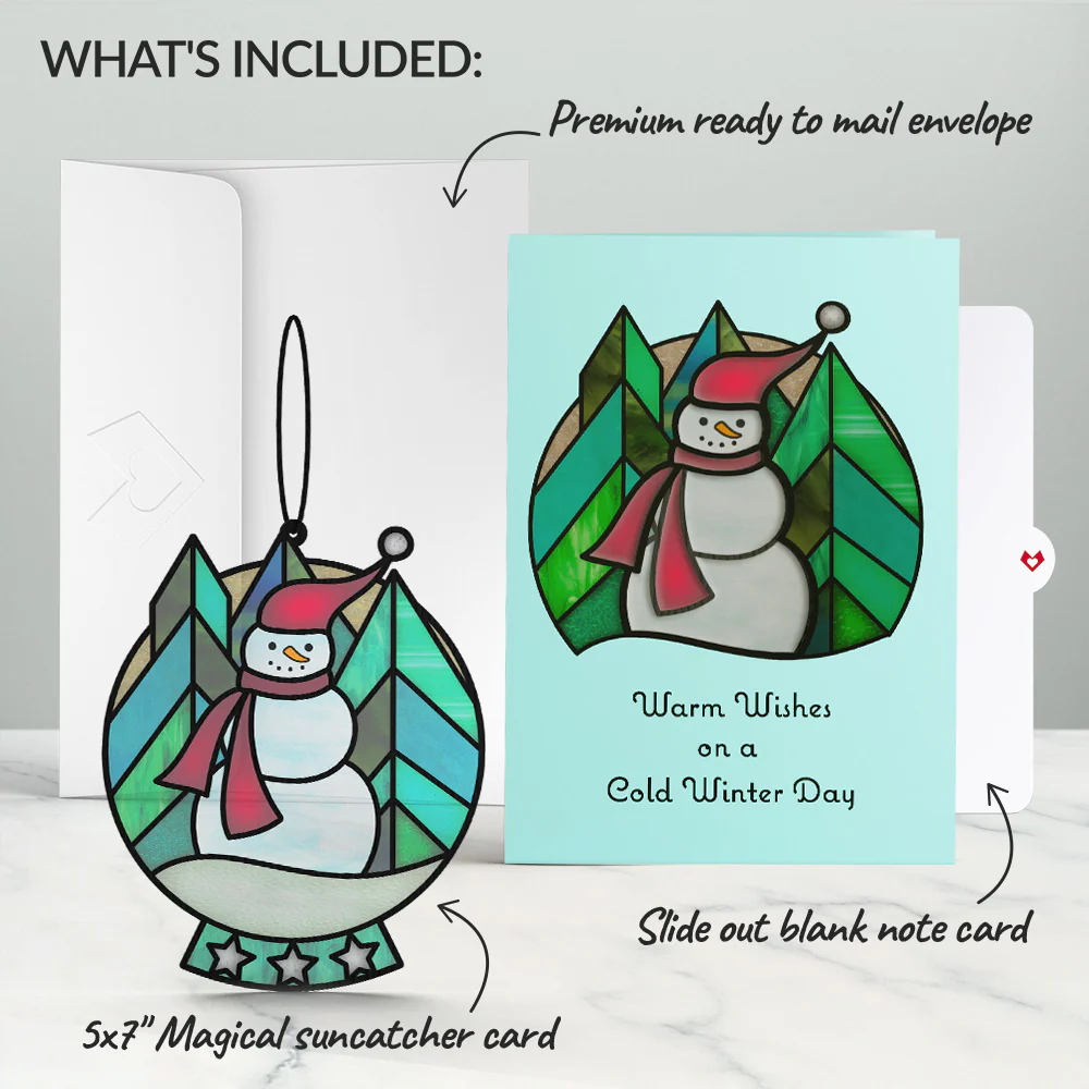 Warm Wishes Snowman Suncatcher Card - Image 6