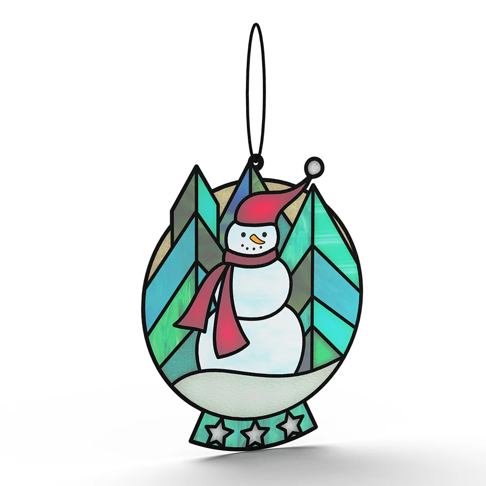 Warm Wishes Snowman Suncatcher Card and First Christmas Sentiment Set for Partner - Image 3