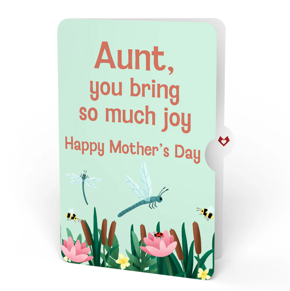 Water Lily Dragonfly Mother’s Day Pop-Up Card and Sentiment Set for Aunt - Image 4