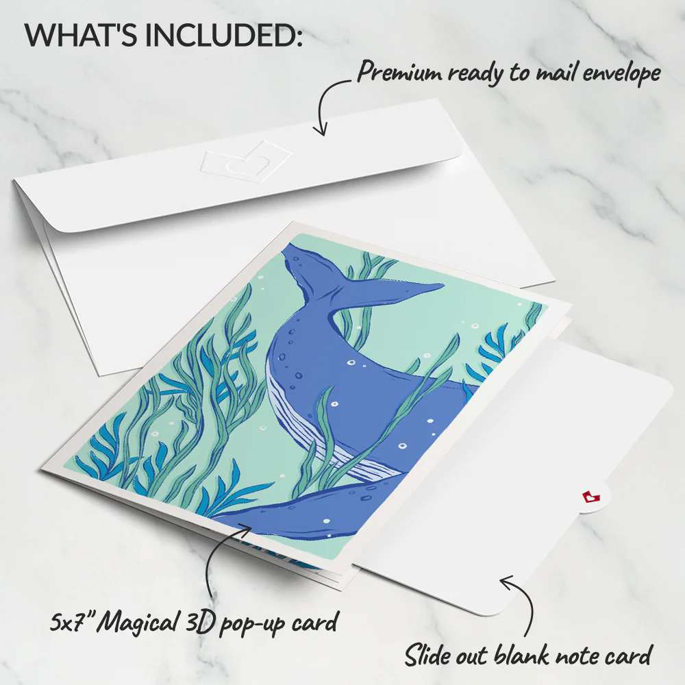 Whale Beneath the Waves Pop-Up Card - Image 5
