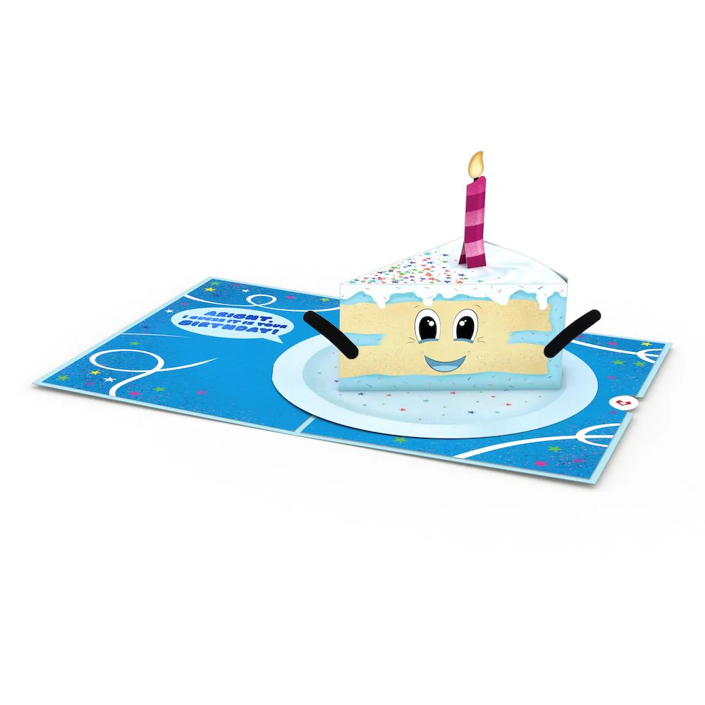 Whimsical Birthday Cake Slice Pop-Up Card - Image 3