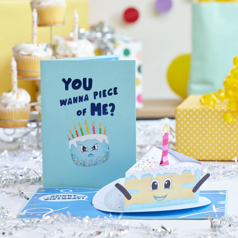Whimsical Birthday Cake Slice Pop-Up Card - Image 5