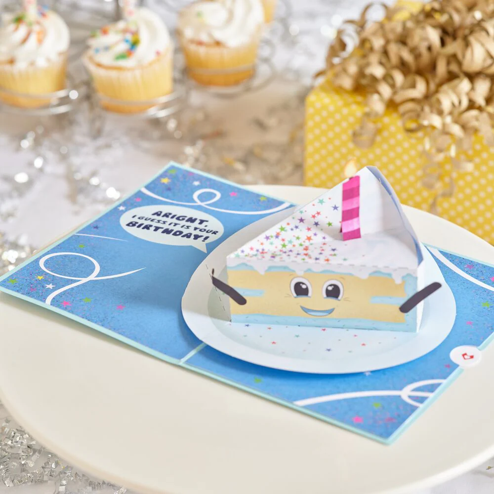 Whimsical Birthday Cake Slice Pop-Up Card - Image 6
