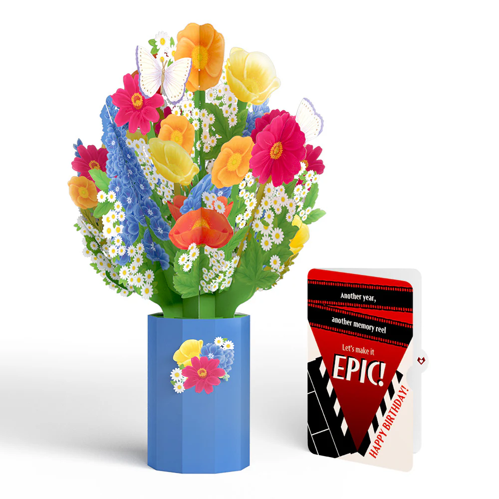 Wildflower Birthday Bouquet and Epic Reel Sentiment Set