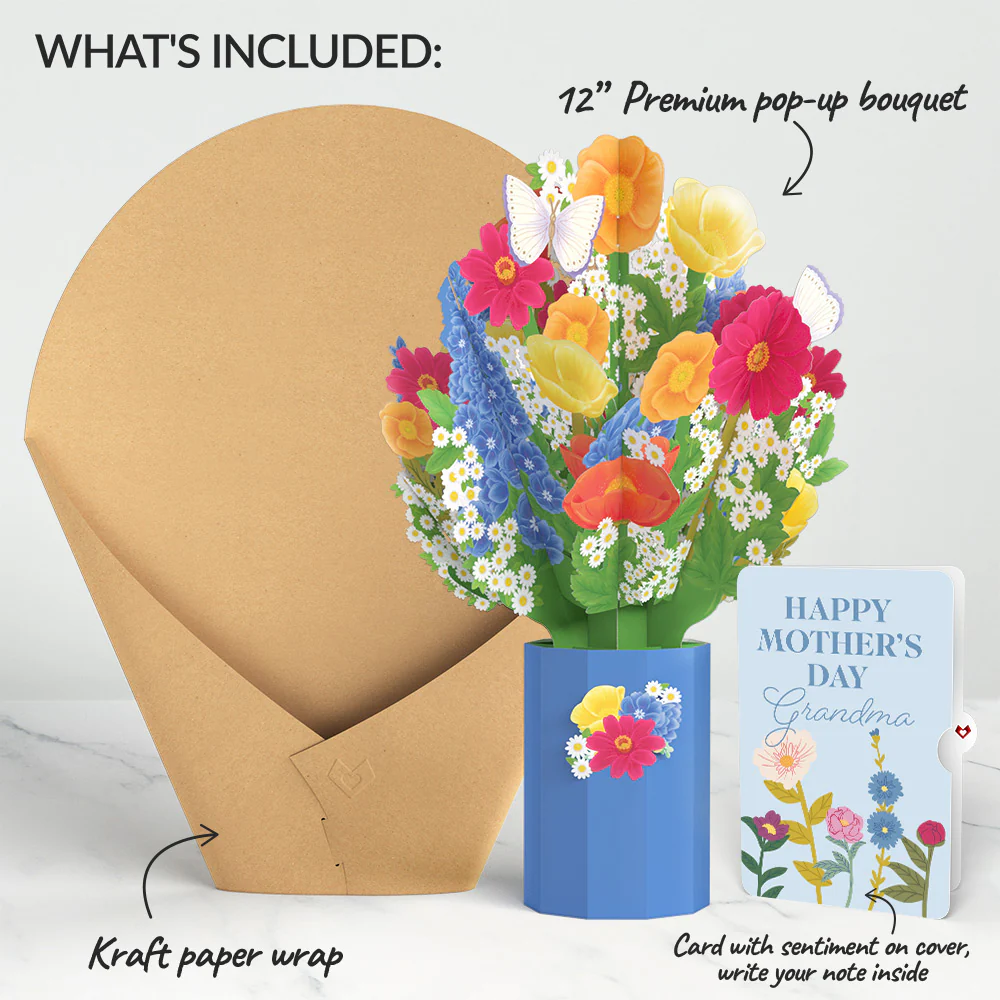 Wildflower Mother's Day Bouquet and Sentiment Set for Grandma - Image 2