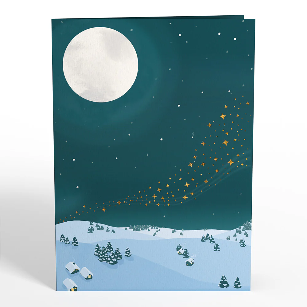 Winter Night Santa Sleigh Pop-Up Card - Image 4