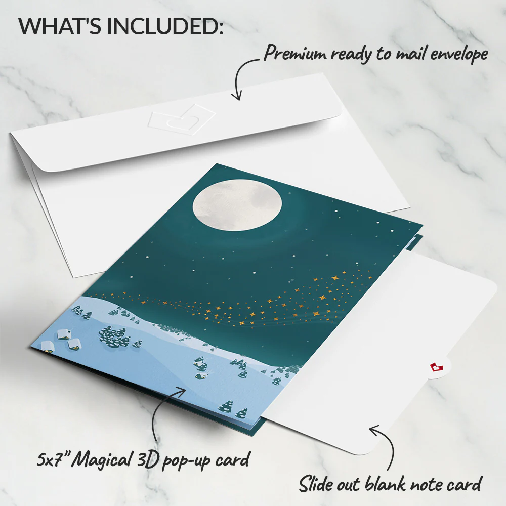 Winter Night Santa Sleigh Pop-Up Card - Image 5