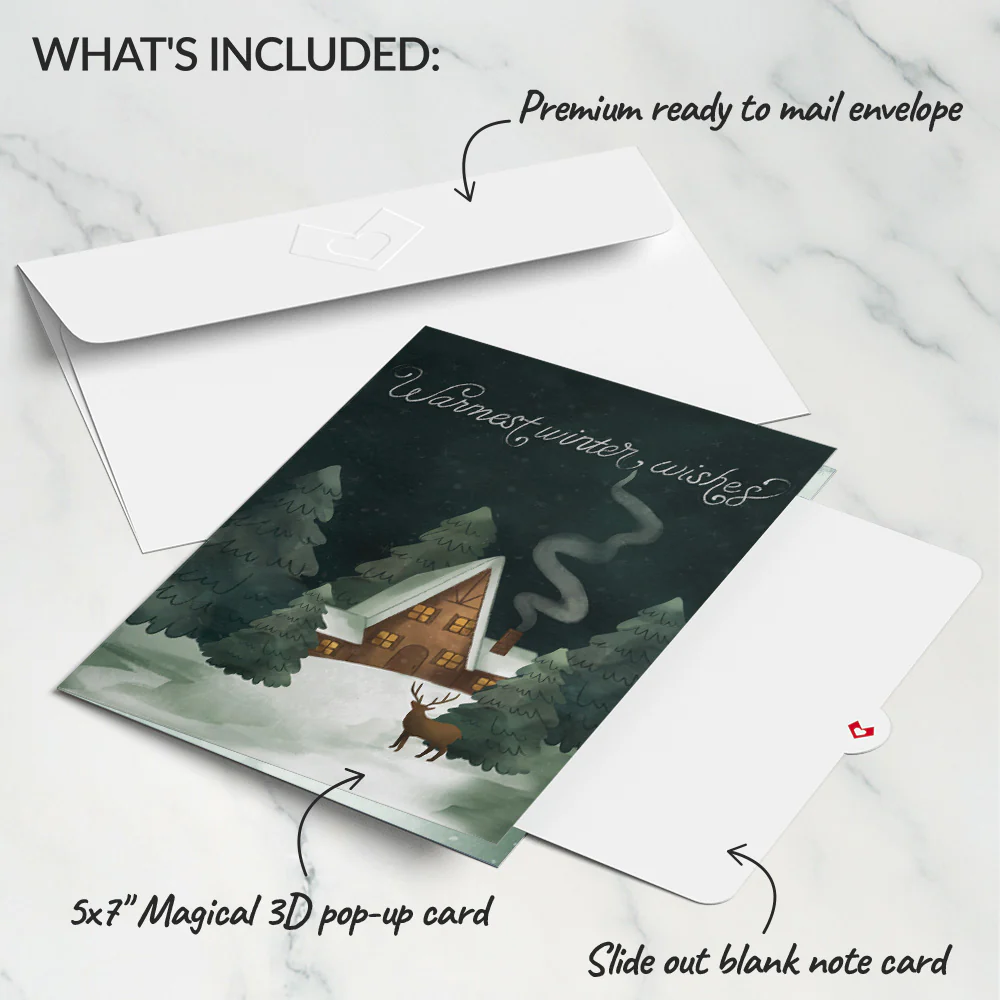 Winter Wishes Mountain Village Light-Up Pop-Up Card - Image 6