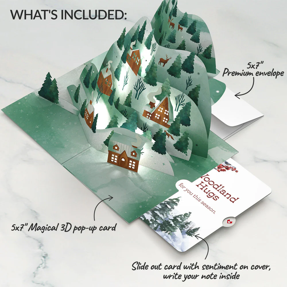 Winter Wishes Mountain Village Light-Up Pop-Up Card and Sentiment Set - Image 2