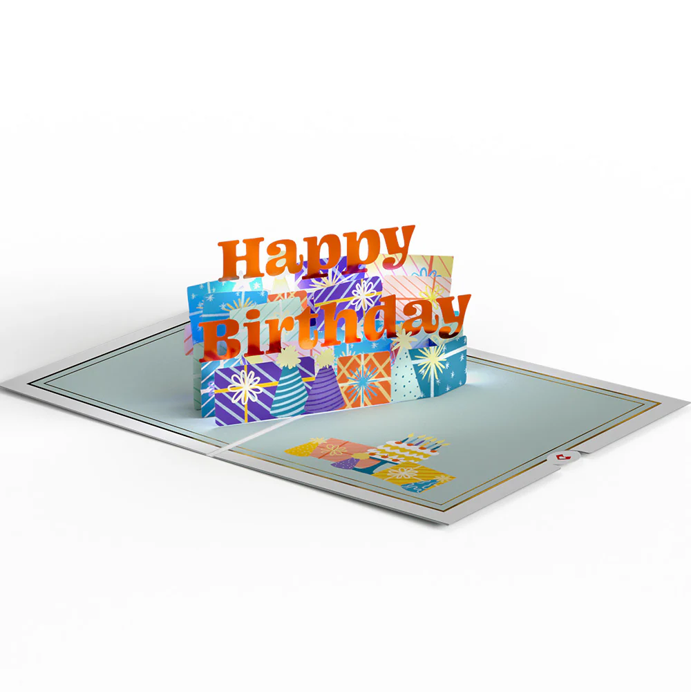 Wishing You a Happy 45th Birthday Music and Lights Pop-Up Card and Party Hat Sentiment Set - Image 3