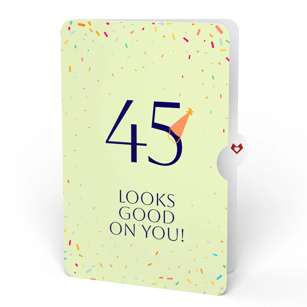 Wishing You a Happy 45th Birthday Music and Lights Pop-Up Card and Party Hat Sentiment Set - Image 4