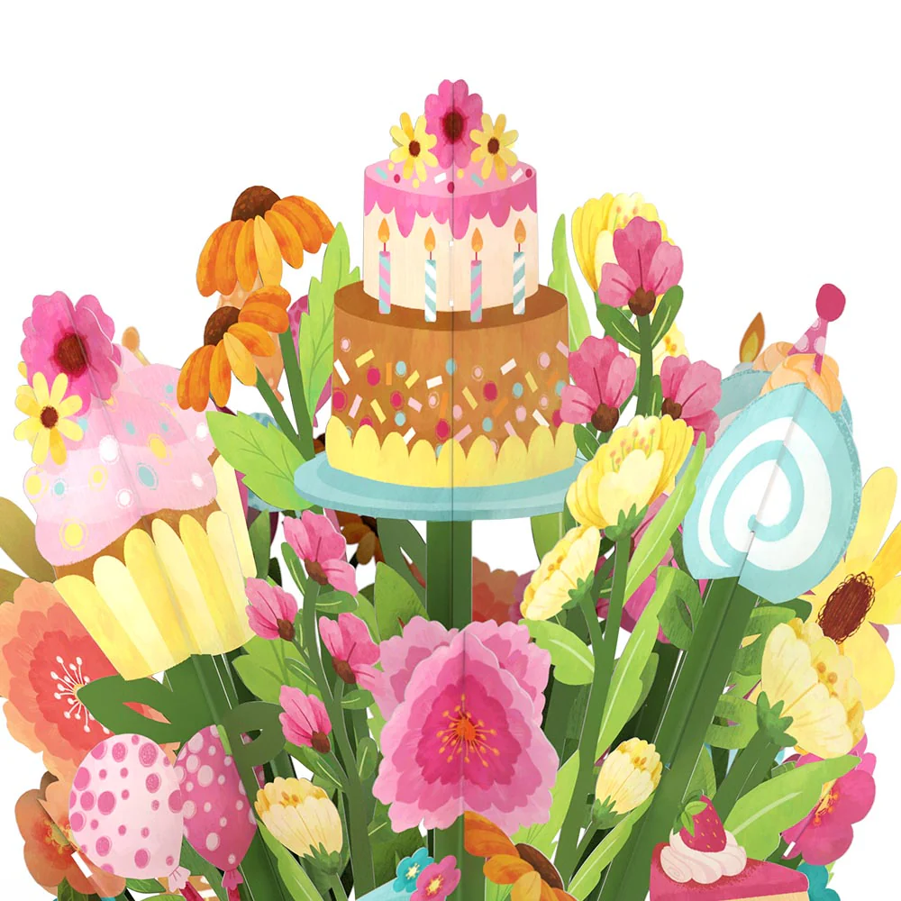 Wishing You a Happy Birthday Pop-Up Card & Bouquet Bundle - Image 6