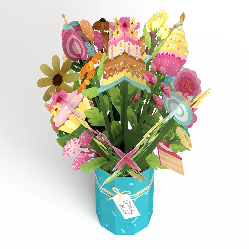 Wishing You a Happy Birthday Pop-Up Card & Bouquet Bundle - Image 7