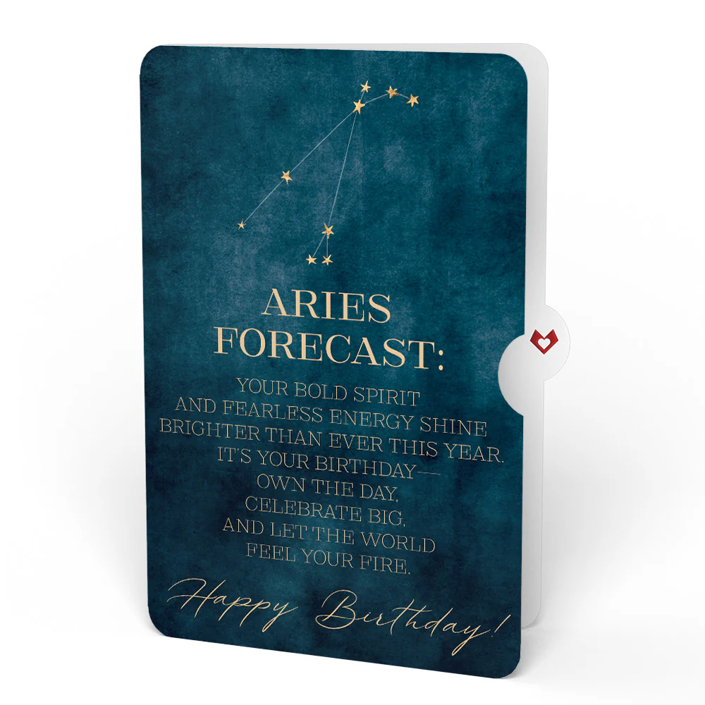 Wisteria Birthday Bouquet and Aries Zodiac Sentiment Set - Image 4