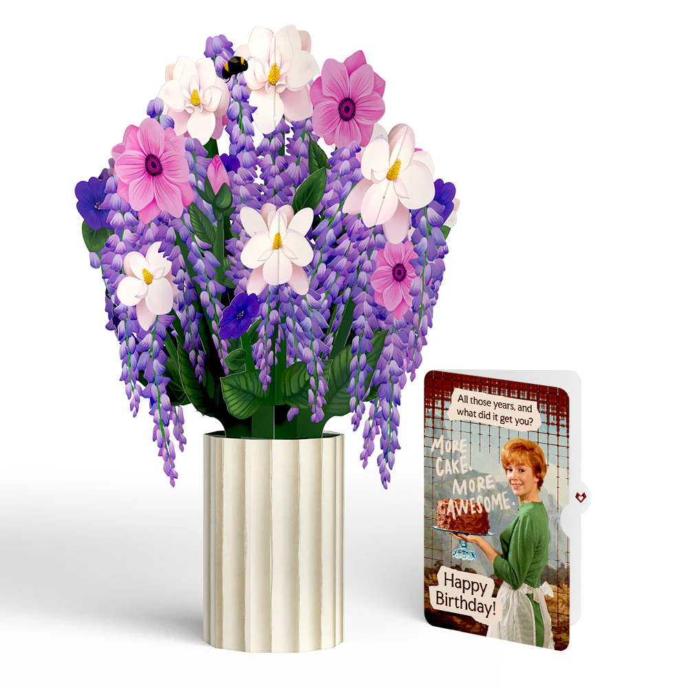 Wisteria Birthday Bouquet and More Cake More Awesome Sentiment Set