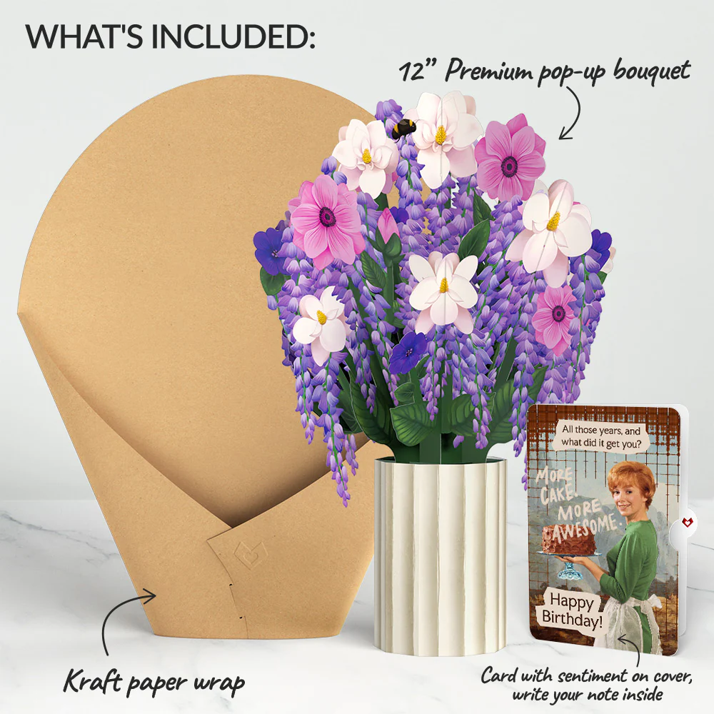 Wisteria Birthday Bouquet and More Cake More Awesome Sentiment Set - Image 2