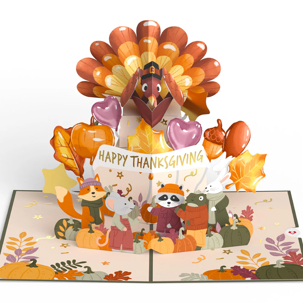 Woodland Animals Thanksgiving Day Parade Pop-Up Card - Image 3
