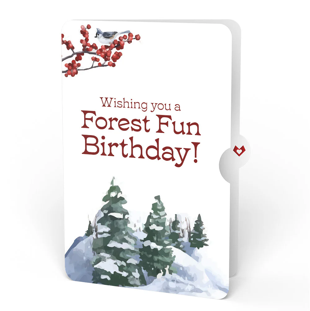 Woodland White Christmas Birthday Pop-Up Card and Forest Fun Sentiment Set - Image 4