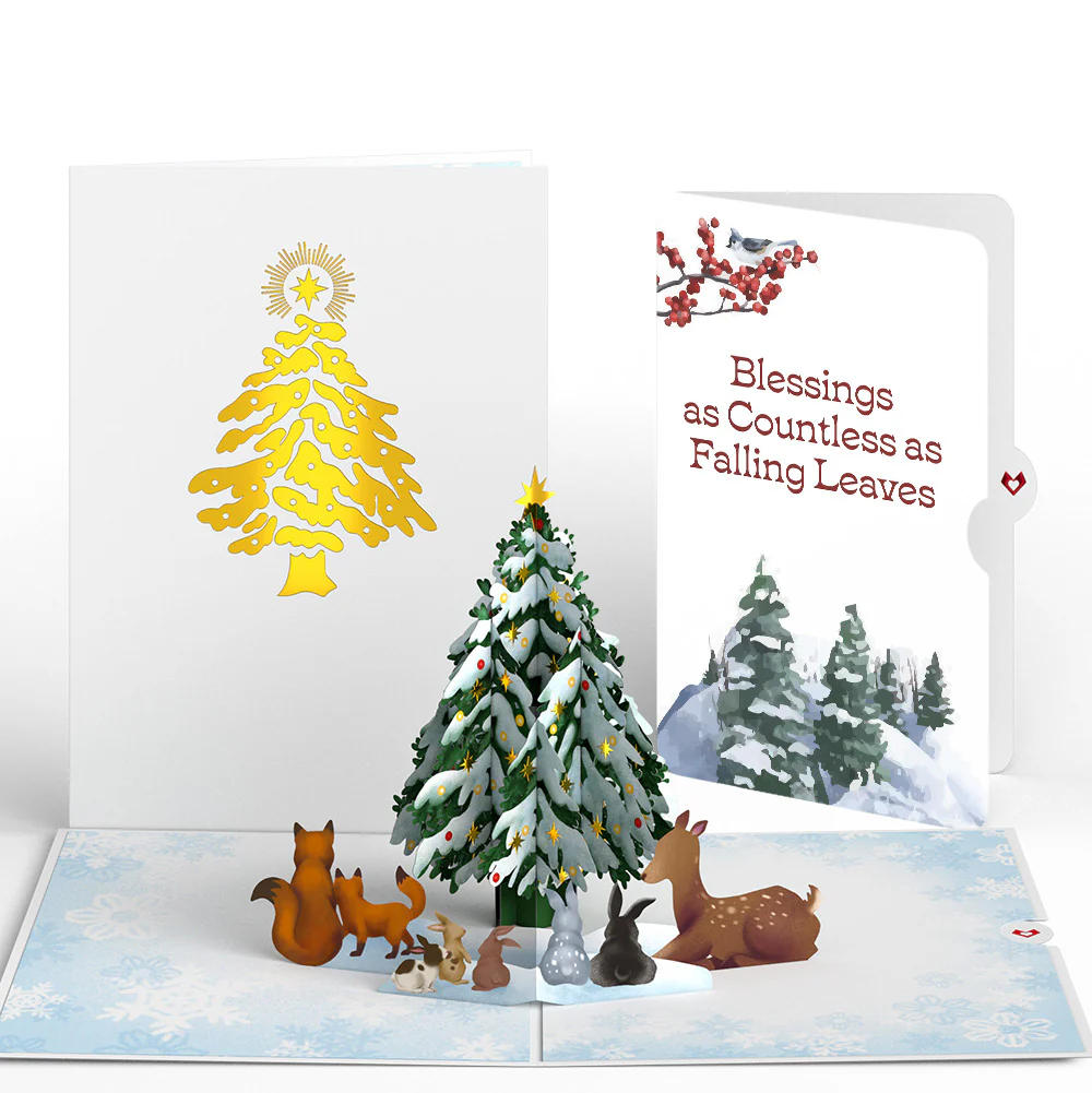 Woodland White Christmas Pop-Up Card and Countless Blessings Sentiment Set