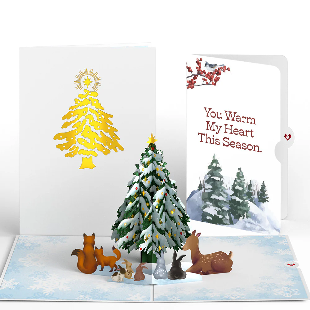 Woodland White Christmas Pop-Up Card and Snowy Forest Love Sentiment Set