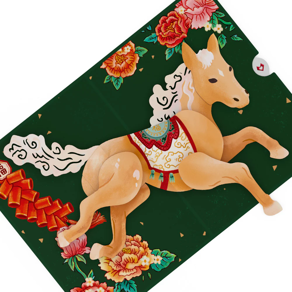 Year of the Horse Lunar New Year Pop-Up Card - Image 2