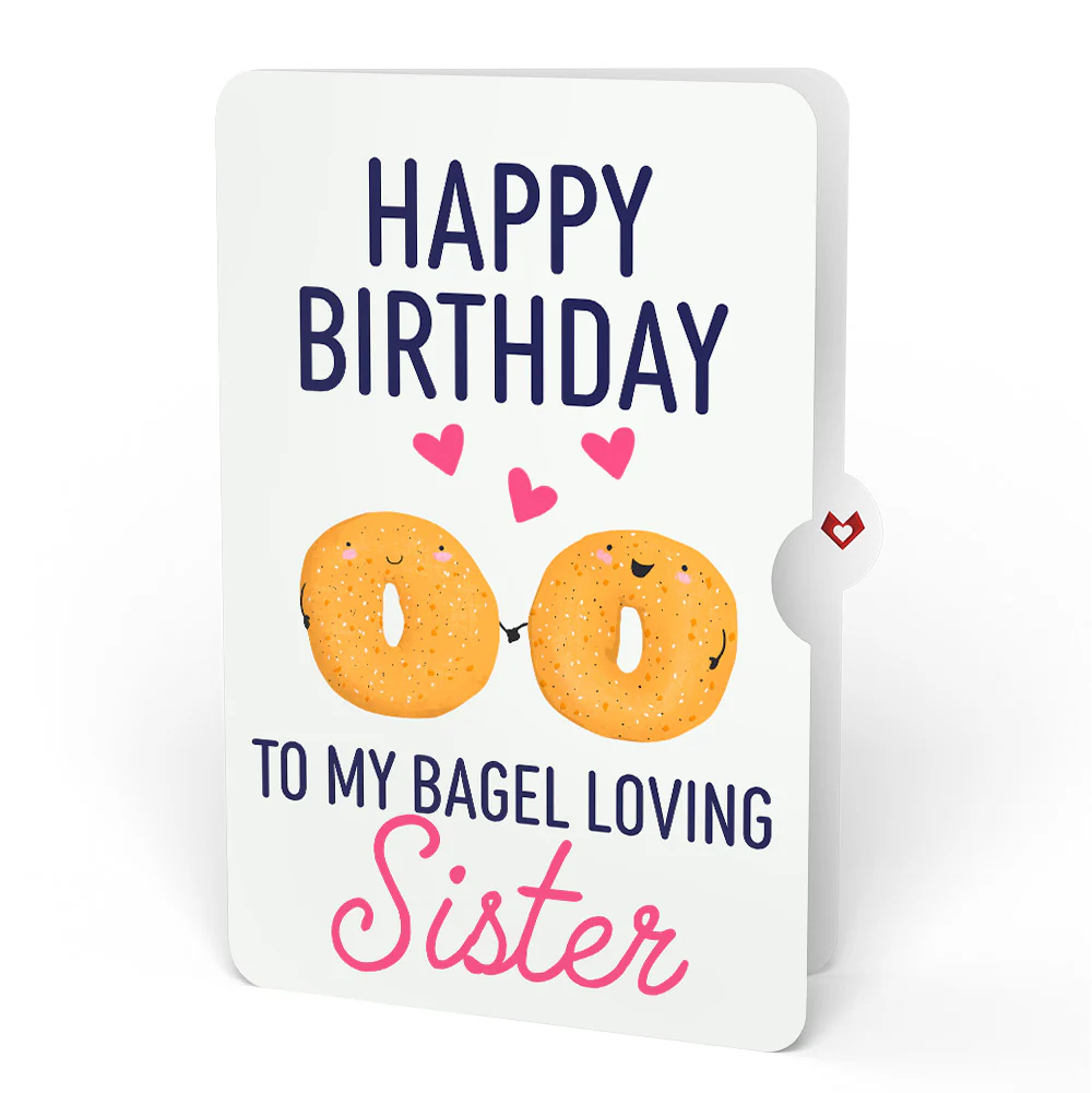 You Are My Everything Bagel Birthday Pop-Up Card and Sentiment Set for Sister - Image 4