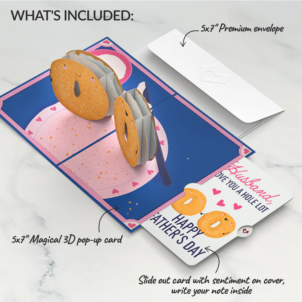 You Are My Everything Bagel Father’s Day Pop-Up Card and Sentiment Set for Husband - Image 2