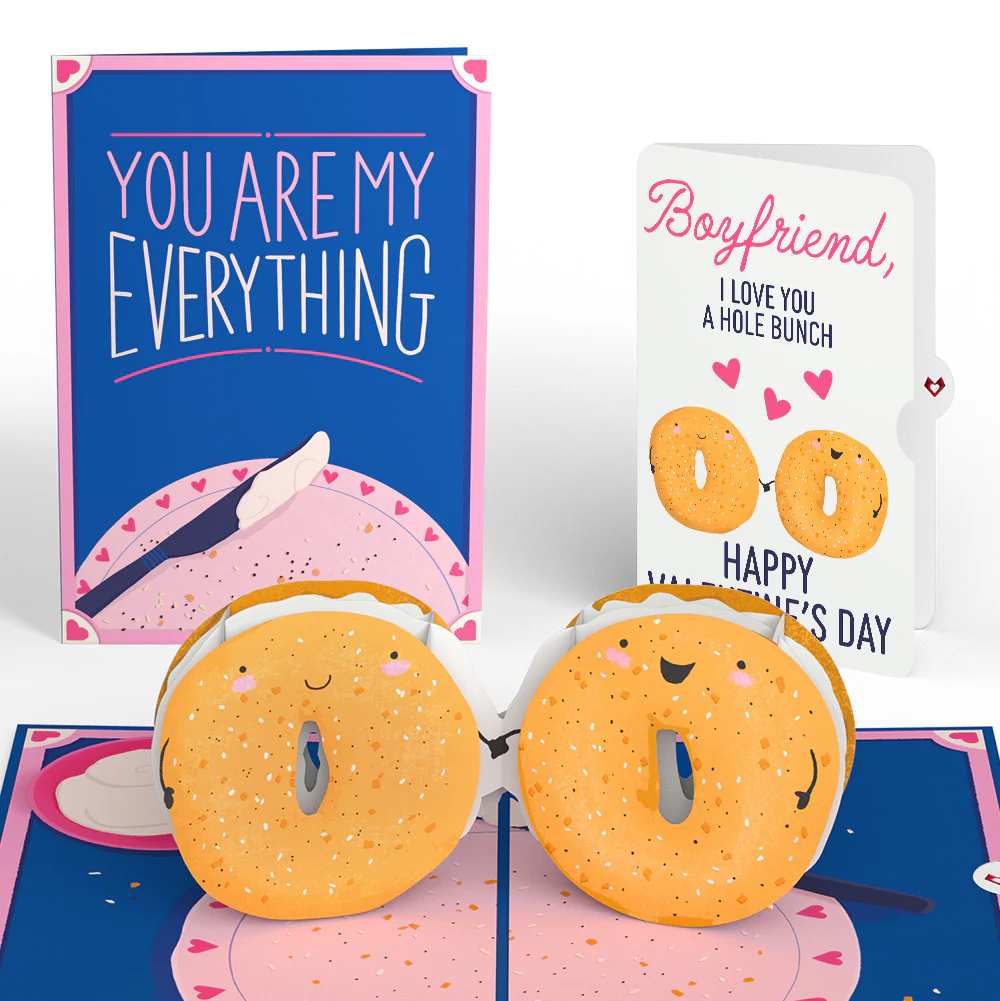 You Are My Everything Bagel Valentine Pop-Up Card and Sentiment Set for Boyfriend
