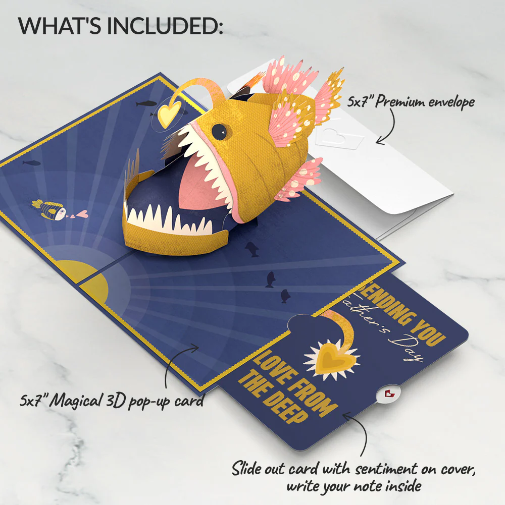 You Are My Sunshine Anglerfish Father’s Day Pop-Up Card and Sentiment Set for Dad - Image 2