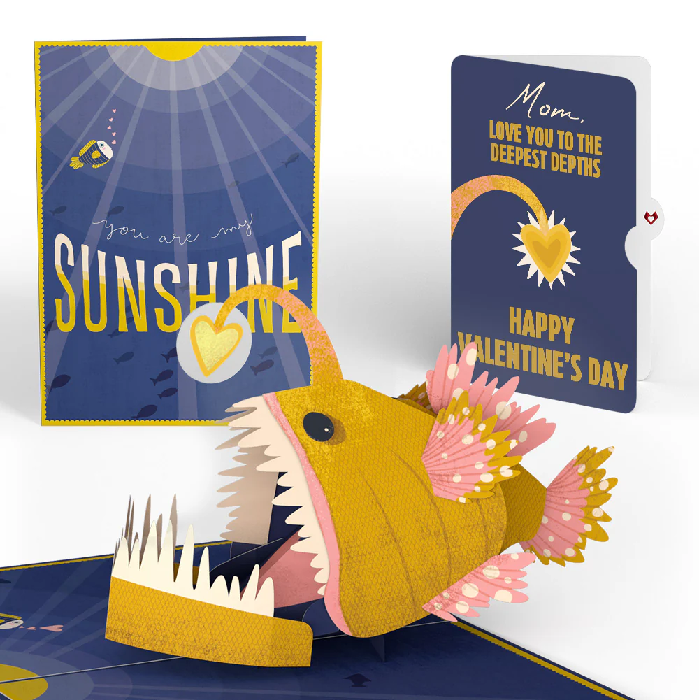 You Are My Sunshine Anglerfish Valentine Pop-Up Card and Sentiment Set for Mom