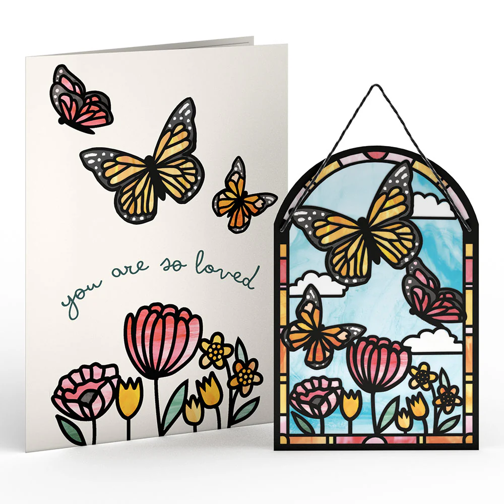 You Are So Loved Butterflies Suncatcher Card - Image 2