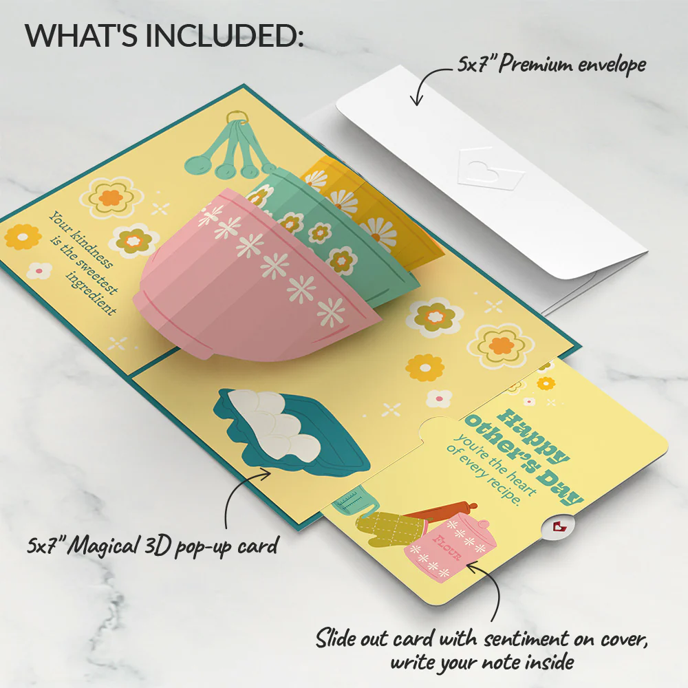 You Bake the World a Better Place Mother's Day Pop-Up Card and Sentiment Set - Image 2