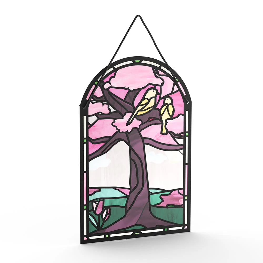 You Brighten My World Birds Mother's Day Suncatcher Card and Sentiment Set for Expecting Mom - Image 3